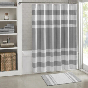 Madison Park MP72-1487 Spa Bath Rug 20 x 30 Gray 100% Cotton Reversible BED33